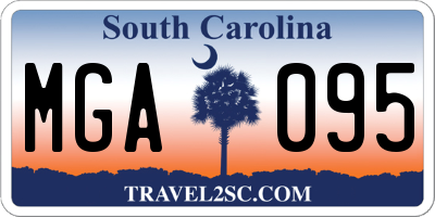 SC license plate MGA095