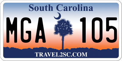 SC license plate MGA105