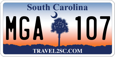 SC license plate MGA107