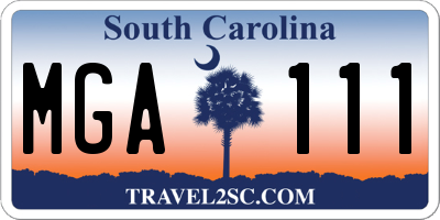 SC license plate MGA111