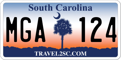 SC license plate MGA124