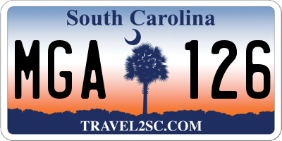 SC license plate MGA126