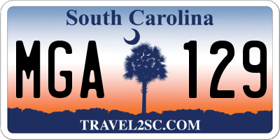 SC license plate MGA129