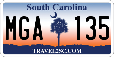 SC license plate MGA135