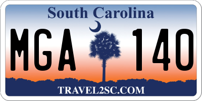 SC license plate MGA140