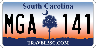 SC license plate MGA141