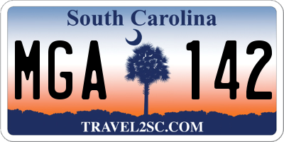 SC license plate MGA142