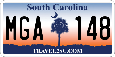 SC license plate MGA148