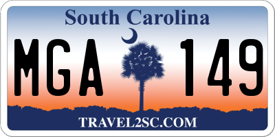 SC license plate MGA149