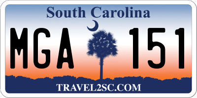 SC license plate MGA151