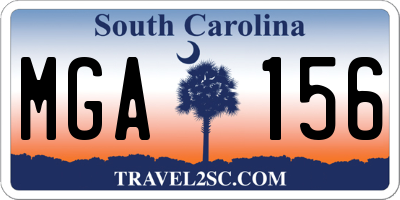 SC license plate MGA156