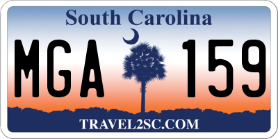 SC license plate MGA159