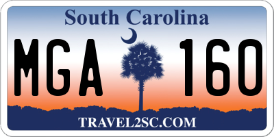 SC license plate MGA160