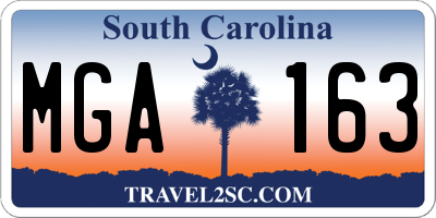 SC license plate MGA163