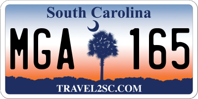 SC license plate MGA165