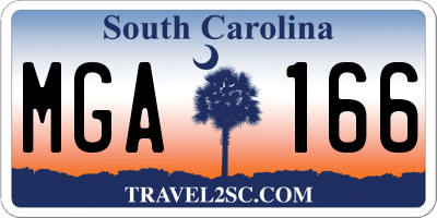 SC license plate MGA166