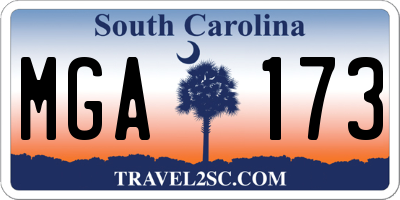SC license plate MGA173