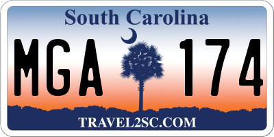 SC license plate MGA174