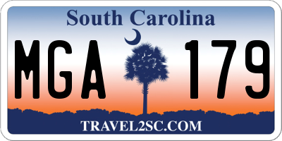 SC license plate MGA179