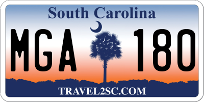 SC license plate MGA180
