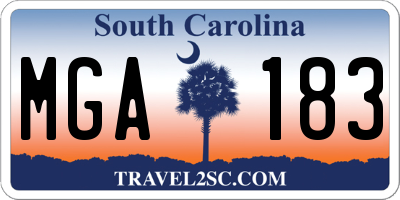 SC license plate MGA183