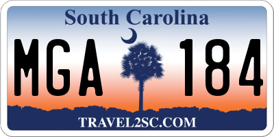 SC license plate MGA184