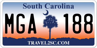 SC license plate MGA188
