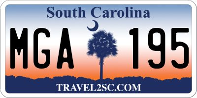 SC license plate MGA195