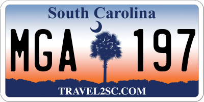 SC license plate MGA197