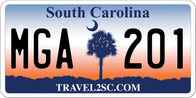 SC license plate MGA201