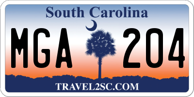 SC license plate MGA204