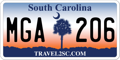 SC license plate MGA206