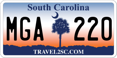 SC license plate MGA220