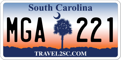 SC license plate MGA221