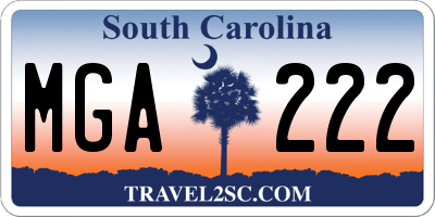 SC license plate MGA222