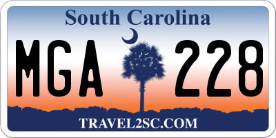 SC license plate MGA228