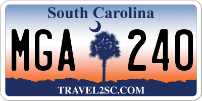 SC license plate MGA240