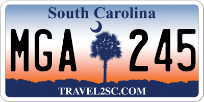 SC license plate MGA245
