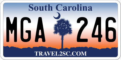 SC license plate MGA246
