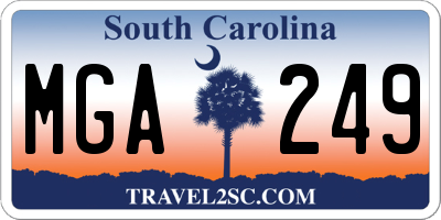 SC license plate MGA249