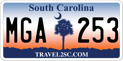 SC license plate MGA253