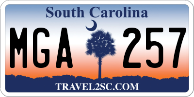 SC license plate MGA257
