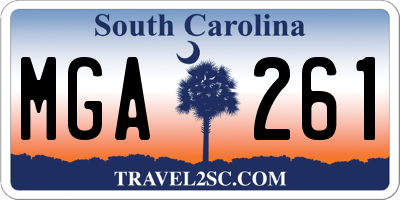 SC license plate MGA261