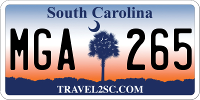 SC license plate MGA265