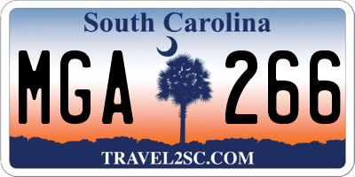 SC license plate MGA266