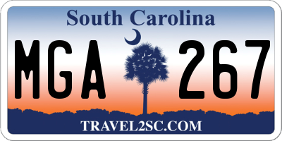 SC license plate MGA267