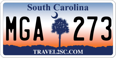 SC license plate MGA273