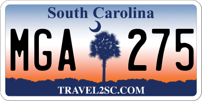 SC license plate MGA275