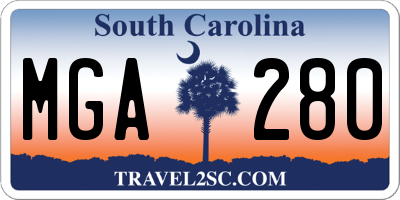 SC license plate MGA280