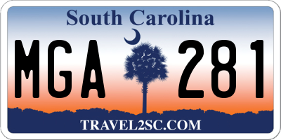 SC license plate MGA281